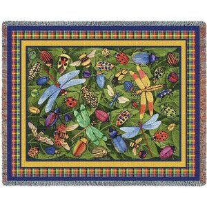 New A Bugs Life Heavy Afghan Cotton Gift Throw Blanket Dragonfly Ladybug Beetle